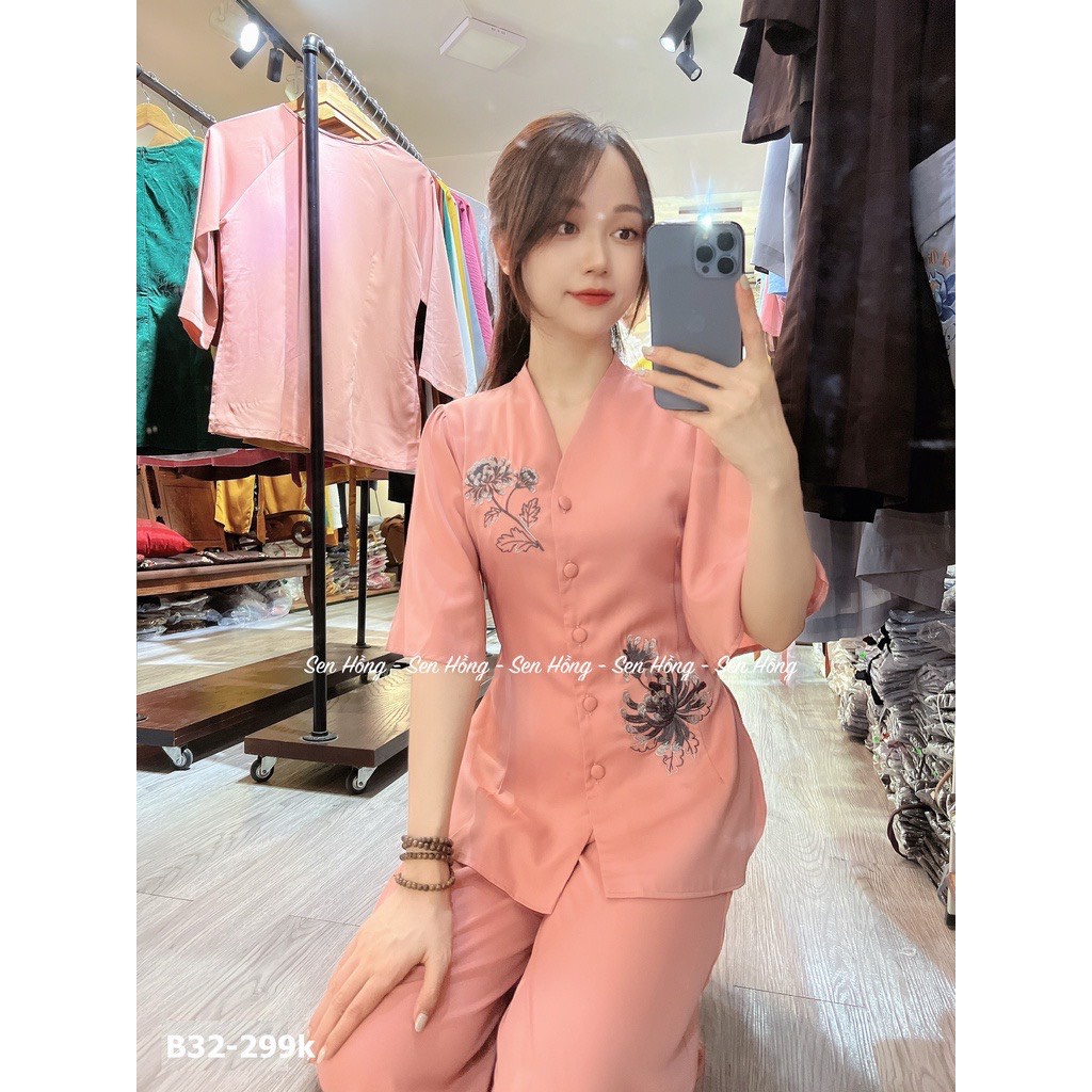 Đồ Lam Đi Chùa Mẫu Hoa Cúc