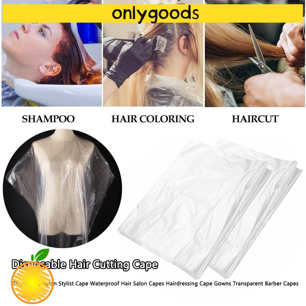 ONLY 10/50/100PCS Transparent Hair Salon Capes Gowns Hairdressing Cloth Disposable Hair Cutting Cape Barber Shop Waterproof Beauty Styling Washing Pads Perm Tools