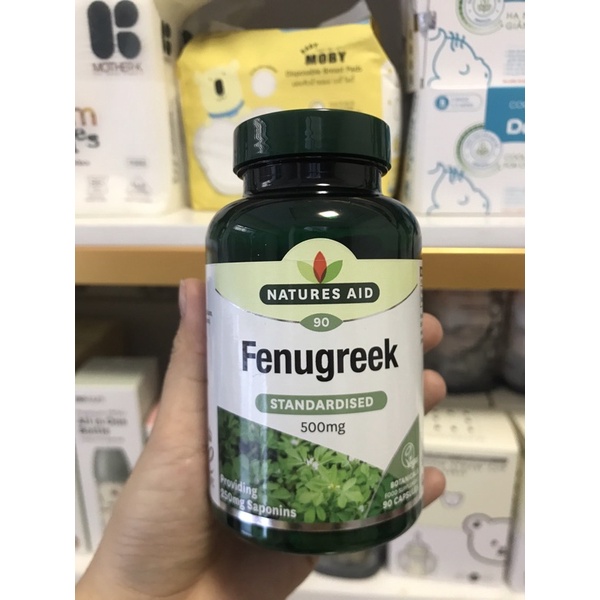 Viên uống lợi sữa Cỏ cà ri Natures Aid Fenugreek 500mg