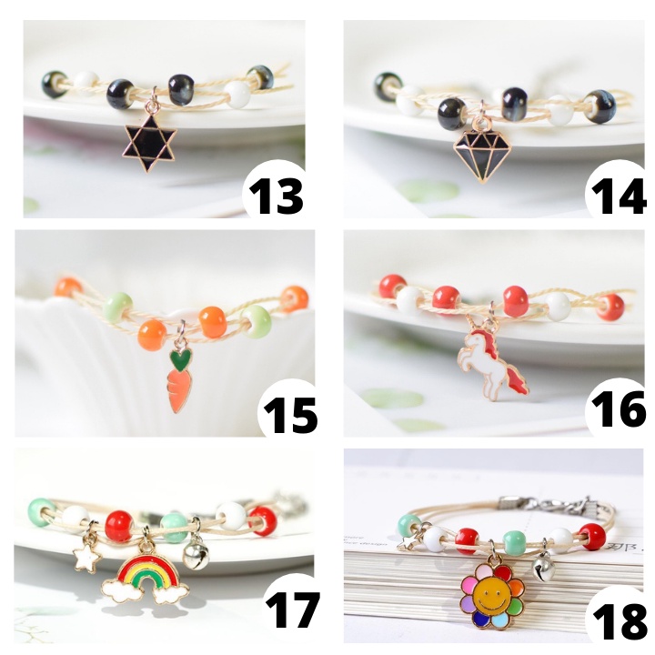 Lắc/ Vòng Tay Nữ So Cute ERASHOP - Dây Cói Kèm Charm Xinh Xắn, Dễ Thương, Đơn Giản Siêu Rẻ Đẹp