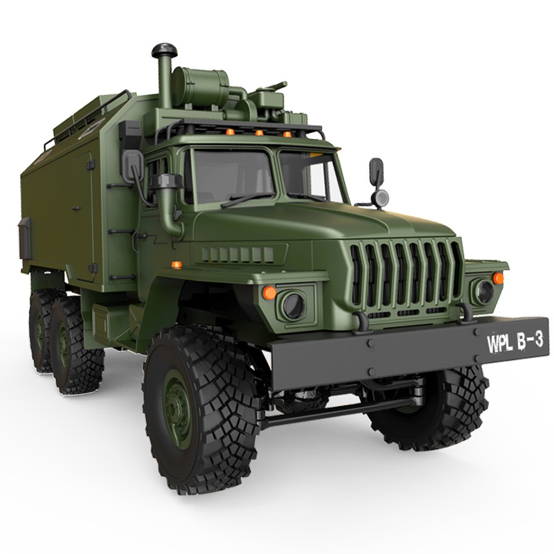 Wpl B36 Ural Xe Tải Quân Sự 1/16 2.4GHz 6Wd Nhông 3 Cầu Bằng Kim Loại Rc Car Military Truck Rock Crawle 6 Bánh Ural 4320