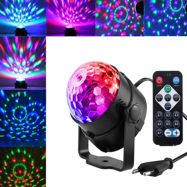 Bộ đèn cầu xoay 3W với bóng LED RGB độc đáo cho sàn nhảy disco kèm phụ kiện