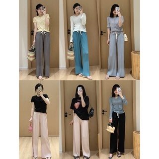 Quần suông dập ly cạp chun rút dây