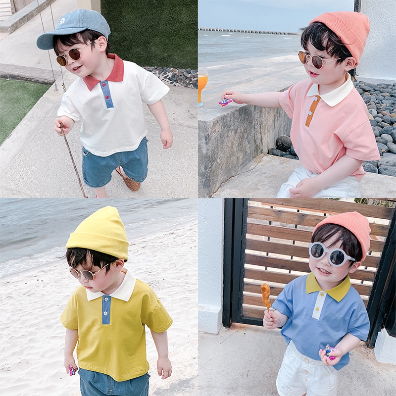 BEAR LEADER Áo Thun Polo Mùa Hè Mềm Mại Hợp Thời Trang Cho Bé Trai / Gái 1-6 Tuổi