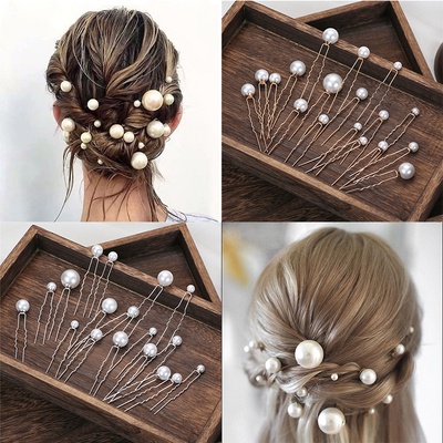 Set 20 Kẹp Tóc Hình Hoa Đính Ngọc Trai Thanh Lịch Cho Nữ