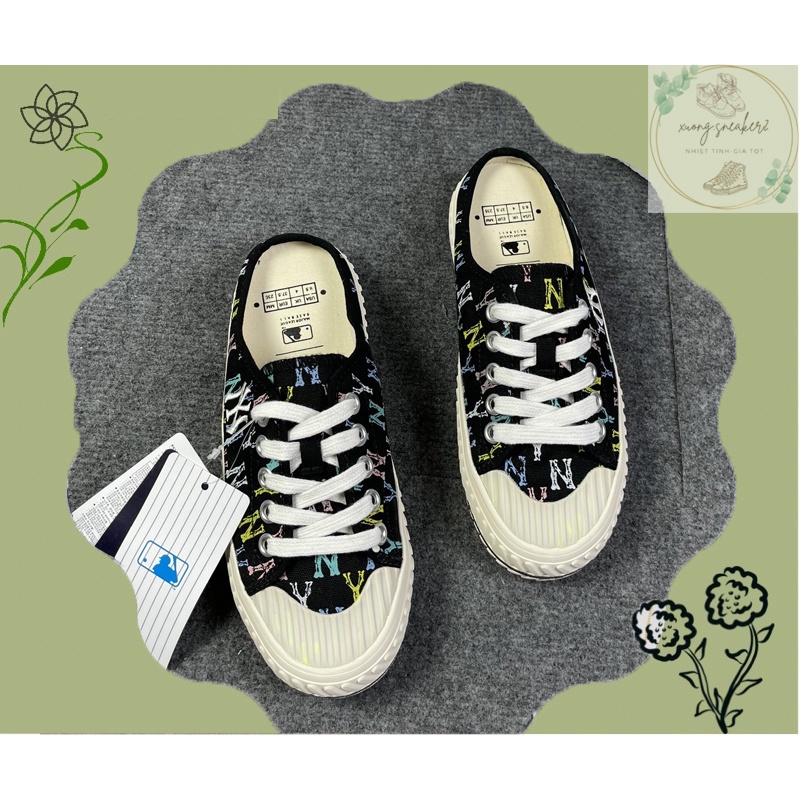 Giày Sục Thể Thao Sneaker Nữ BAMY Thêu chữ NY Siêu Đẹp , Sục bata đạp gót đế bánh mì 3cm