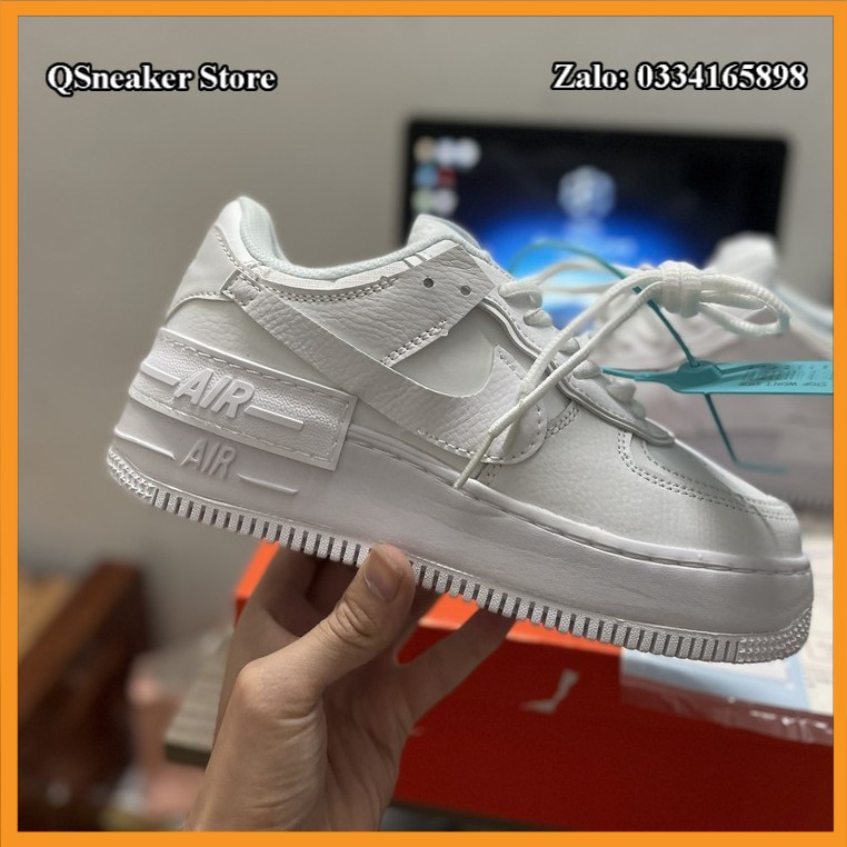 ✔️Giày Af1 Air Force 1 Shadow Trắng Triple White Cao Cấp Fullbox, Giày thể thao af1 cổ thấp shadow trắng cực đẹp