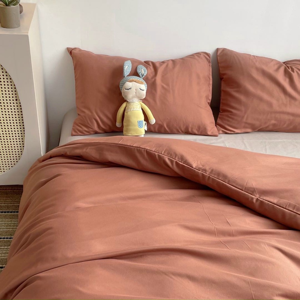 (ALBUM) Bộ chăn ga và vỏ gối cotton basic Mùa Decor - Màu xanh rêu phối beige và các màu khác | BigBuy360 - bigbuy360.vn