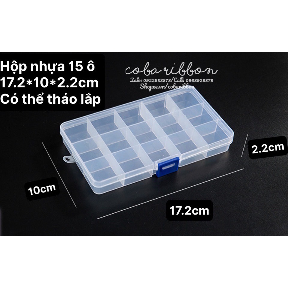 Hộp nhựa nhiều ô có vách ngăn đựng hạt, trang sức