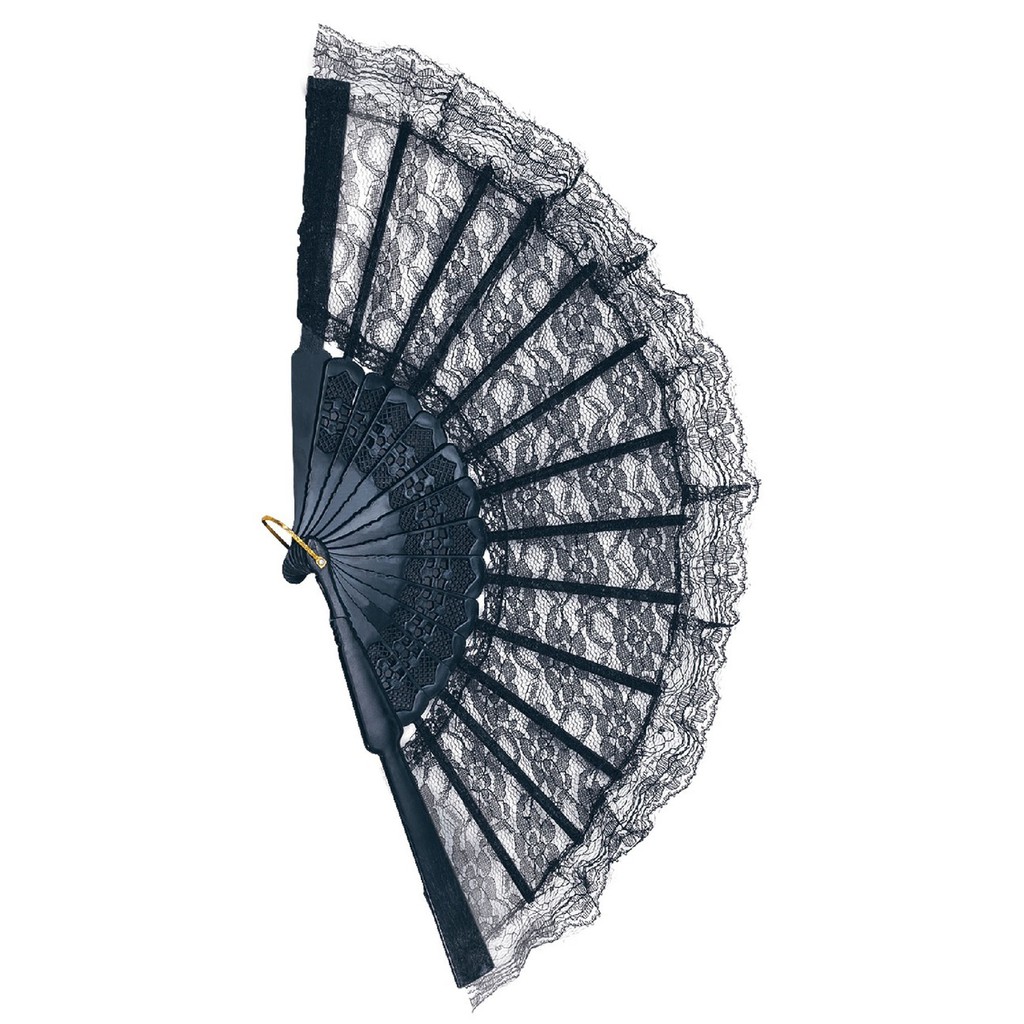Quạt ren hoa đen, trắng cosplay cổ trang, chụp hình, tiệc tùng, phong cách tiểu thư | BigBuy360 - bigbuy360.vn