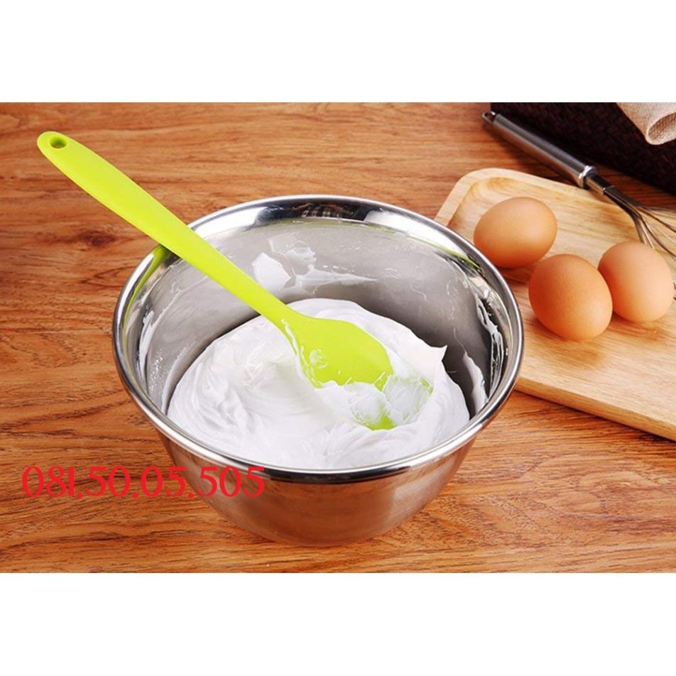 Dụng cụ làm bánh: Cây Spatula breadleaf - Phới dẹt trộn bột vét bột, đánh trứng silicon chịu nhiệt 21cm, 28cm Pb284