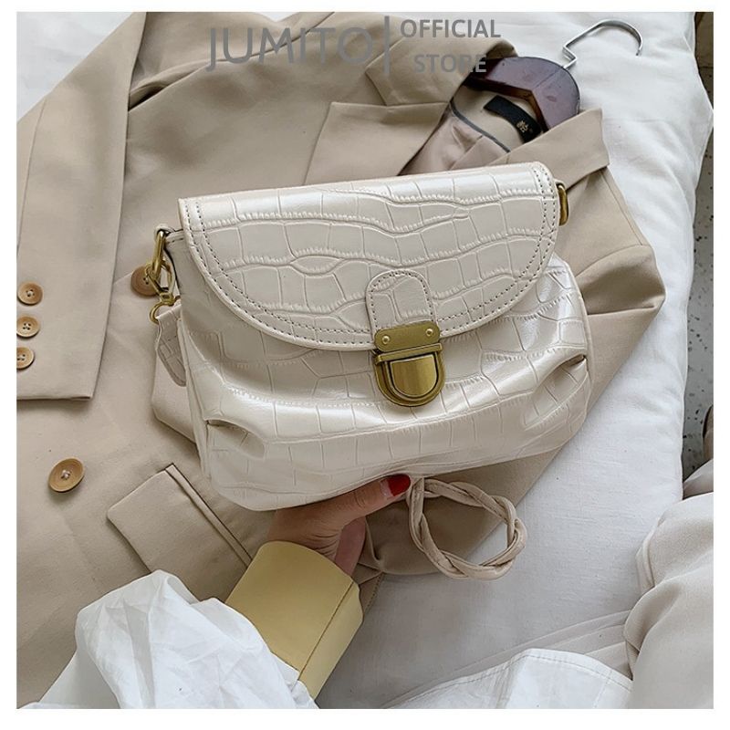 Túi đeo chéo kẹp nách nữ quai tết da mềm siêu xinh JUMITO SA928