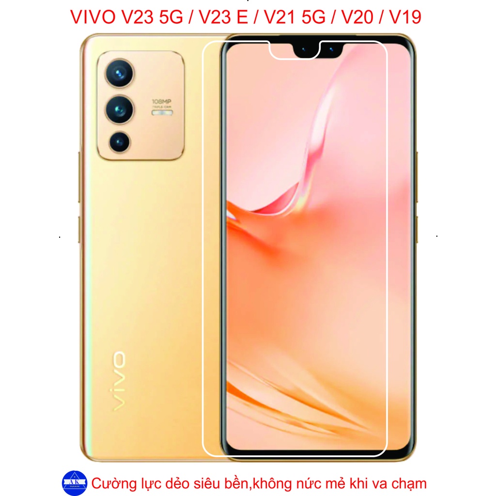 Cường lực dẻo dán full màng hình VIVO V23 5G / V23E / V21 5G / V20 / V19 bảo vệ màng chống va đập, chống trầy xước