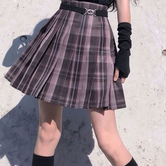 Chân váy xếp ly caro JK đồng phục học sinh xếp ly đáng yêu cho nữ