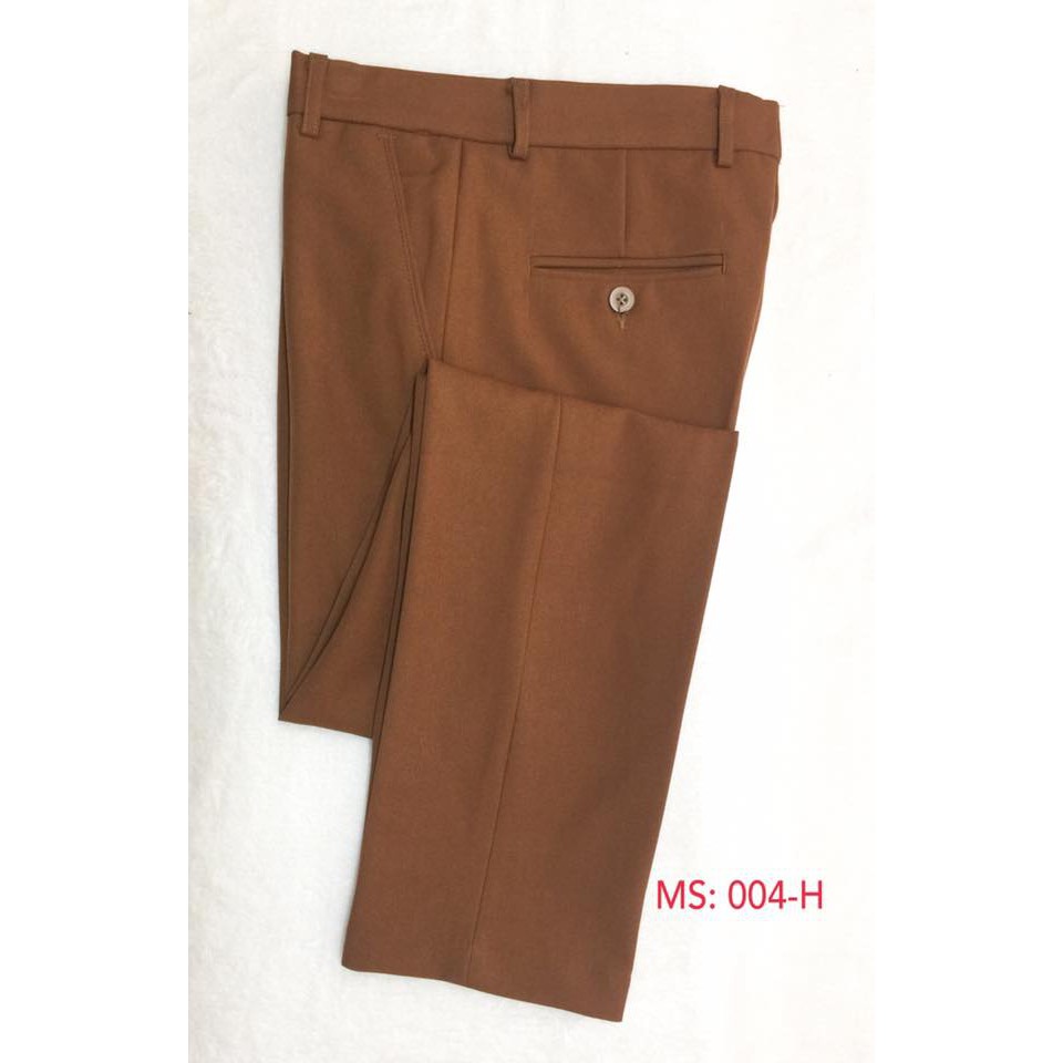 Quần Âu nam Nâu Vàng Vải Chéo Loại Đẹp Quần Tây Nam co dãn không nhăn dáng hàn quốc | BigBuy360 - bigbuy360.vn