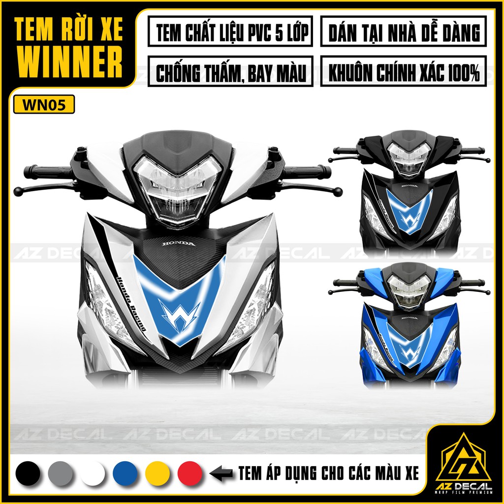 Tem Rời Xe Máy Winner V1 Racing 150 | WN05 | Decal PVC 5 Lớp Cao Cấp Chống Nước