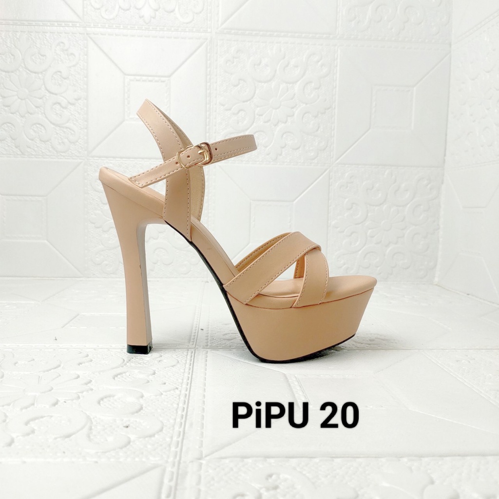 Giày cao gót đế đúp mũi chéo thời trang, sandans cao gót nữ 13cm,giày cưới, catwalk pipu20