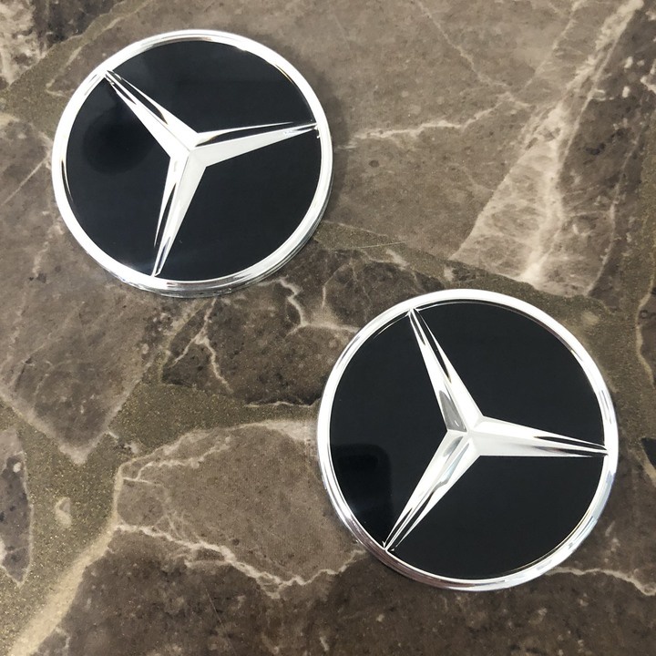 Logo biểu tượng vô lăng gắn cho xe ô tô Mercedes, đường kính 52mm và 57mm