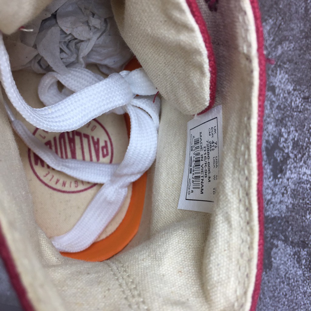 Mẫu giày Palladium chính hãng Nam vải đỏ đế trắng