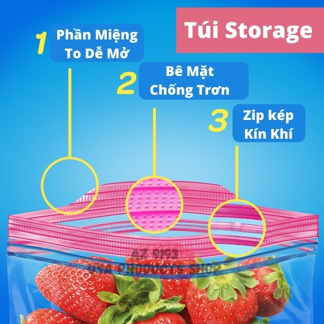 Túi zip đựng thực phẩm Ziploc hàng mỹ, túi ziplock có độ bền cao, sử dụng được nhiều lần, túi zip có khóa kéo