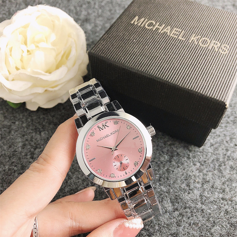 Đồng Hồ quartz Nữ Mặt Đính Hột Xoàn Dây Thép Không Gỉ Thời Trang