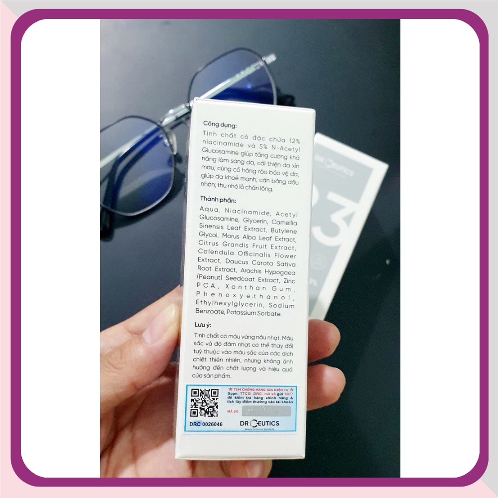 Tinh Chất Vitamin B3 DrCeutics Niacinamide 12% + NAG 5% Giảm Thâm Sáng Da Kiềm Dầu 30mL - 100mL