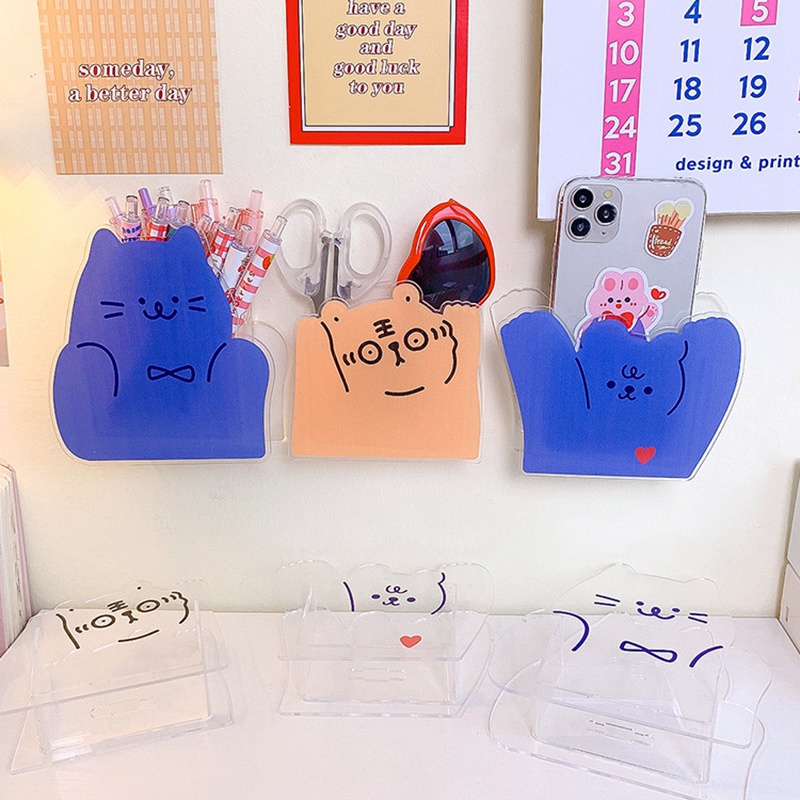 Hộp đựng bút gắn tường bằng acrylic thiết kế dễ thương sáng tạo