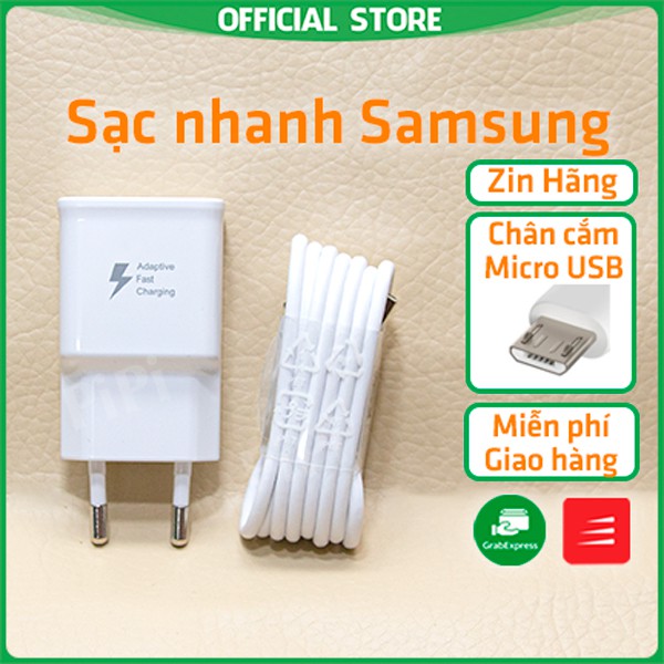 Bộ sạc Samsung S7 Note 5 zin hãng sạc nhanh 15w chân micro usb dùng cho S Note A J