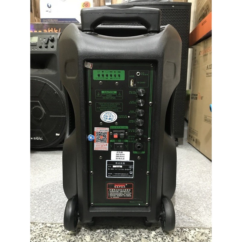 Loa karaoke di động hát hay, chính hãng Temeisheng A12-65, 500W bass 3 tấc, tặng kèm 2 micro không dây, giá rẻ