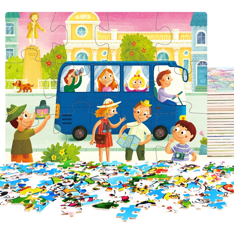 Bộ Đồ Chơi Xếp Hình Họa Tiết Hoạt Hình Chất Liệu Dày Dặn Cỡ Lớn Dành Cho Bé 2-3 Tuổi