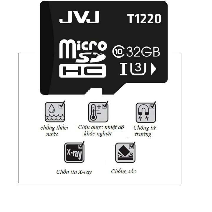 [Mã ELORDER5 giảm 10k đơn 20k] Thẻ nhớ JVJ 64GB/32GB/16GB/8GB/4GB tốc độ cao - Chuyên dụng class 10 U3, bảo hành 5 năm