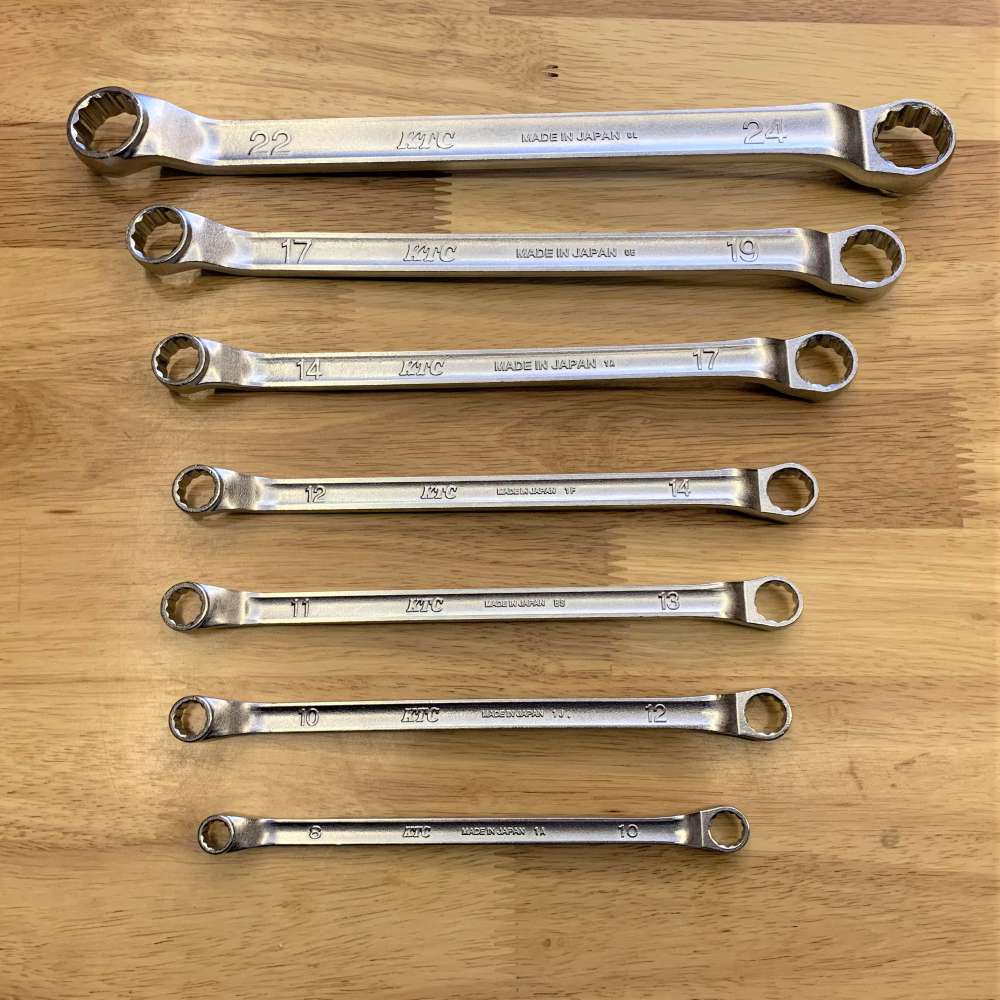 Bộ cờ lê 2 đầu tròng KTC Nhật, dụng cụ sửa chữa xe máy dùng trong hãng Yamaha, Honda