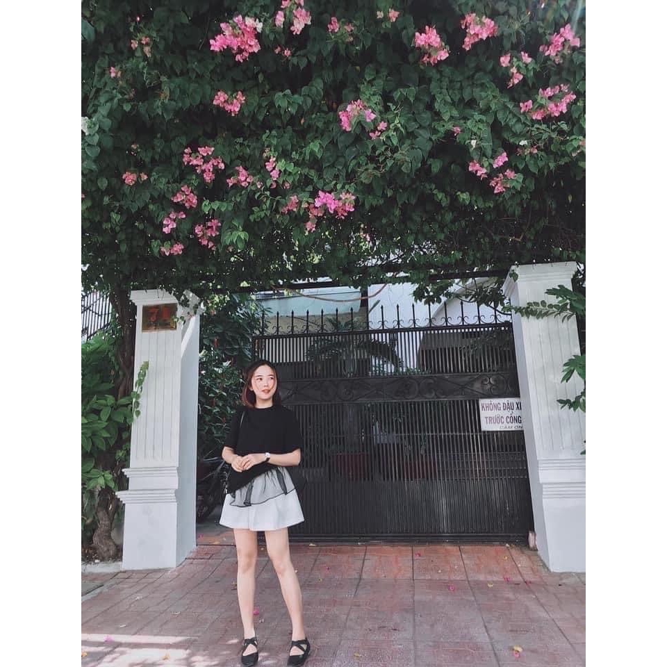 [ẢNH THẬT] Set bộ áo đen voan kính kèm quần trắng siêu xinh | BigBuy360 - bigbuy360.vn