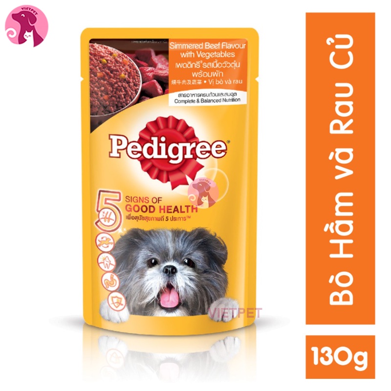 COMBO 3 Gói 130g Pate Cho Cún PEDIGREE (Dạng sốt nhuyễn 390g Mix vị)