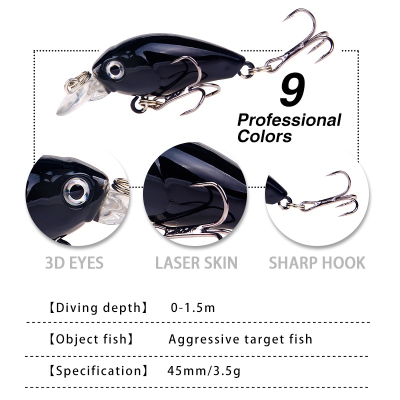Mồi Câu Cá Nhân Tạo Cứng 4.5cm / 3.5g