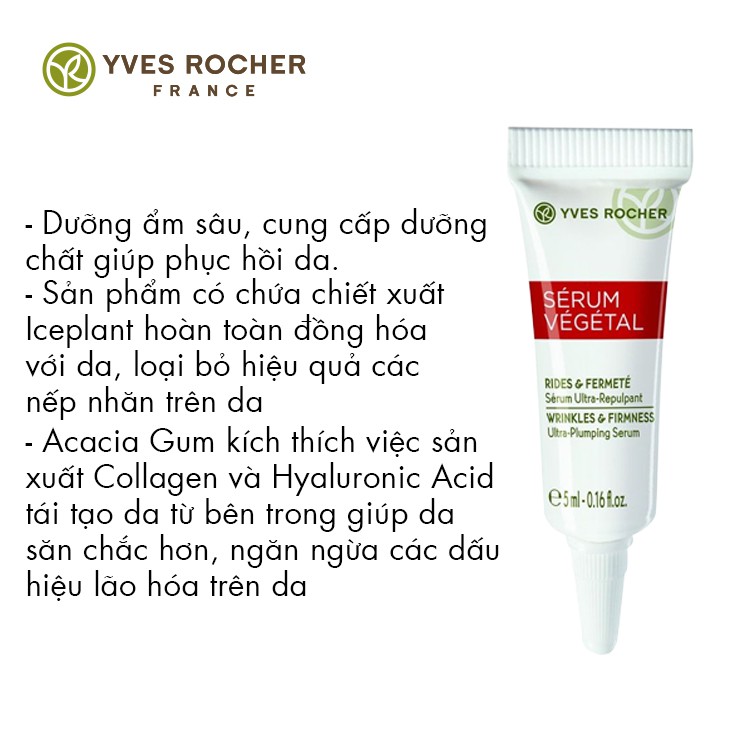 Tinh Chất Chống Nhăn Và Săn Chắc Da Yves Rocher Mini Wrinkles & Firmness Ultra-Plumping Serum 5ml | BigBuy360 - bigbuy360.vn