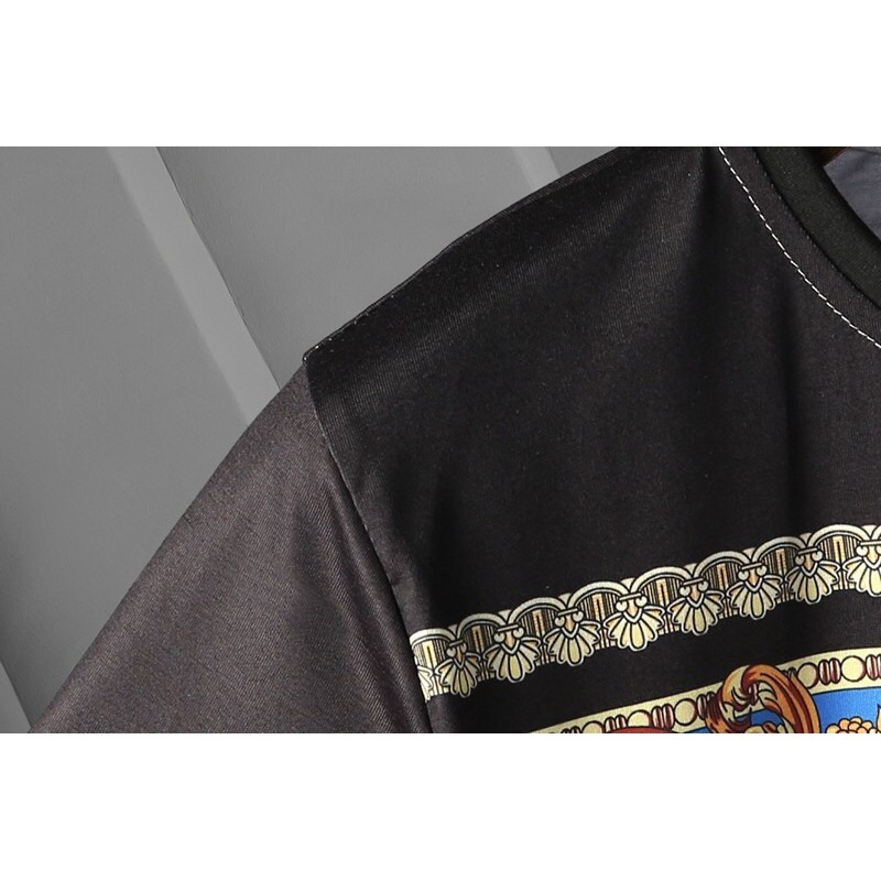 Áo thun nam tay ngắn thương hiệu cao cấp Versace hoạ tiết cổ điển in 3D mẫu mới nhất 2021