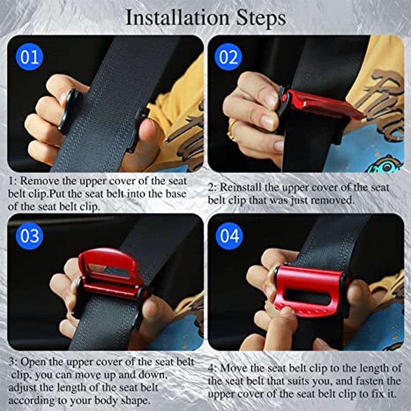 Bộ 2 Khóa Kẹp Cố Định Dây Đai An Toàn Tự Động Điều Chỉnh Được