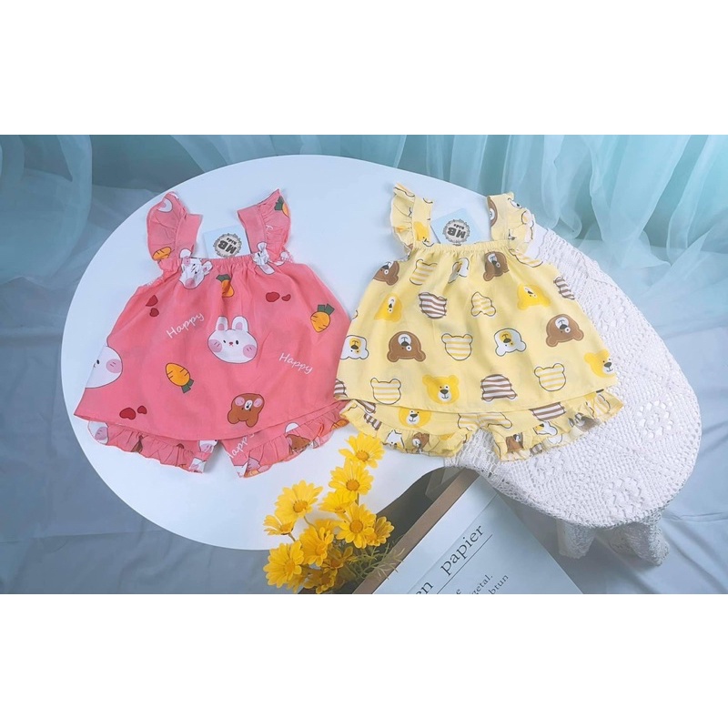 Bộ Lanh Lụa Cánh Tiên Cho Bé Gái