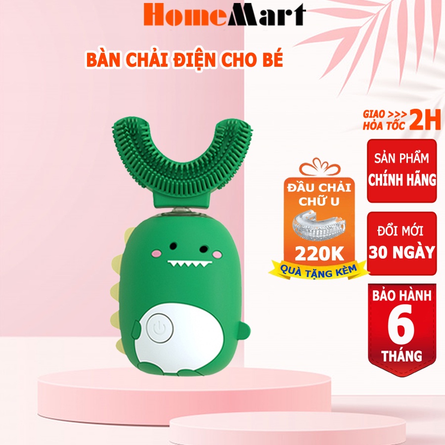 Bàn chải điện chữ U cho bé từ 2-8 tuổi bản Tiếng Việt, HomeMart – Hàng chính hãng BH 6 tháng