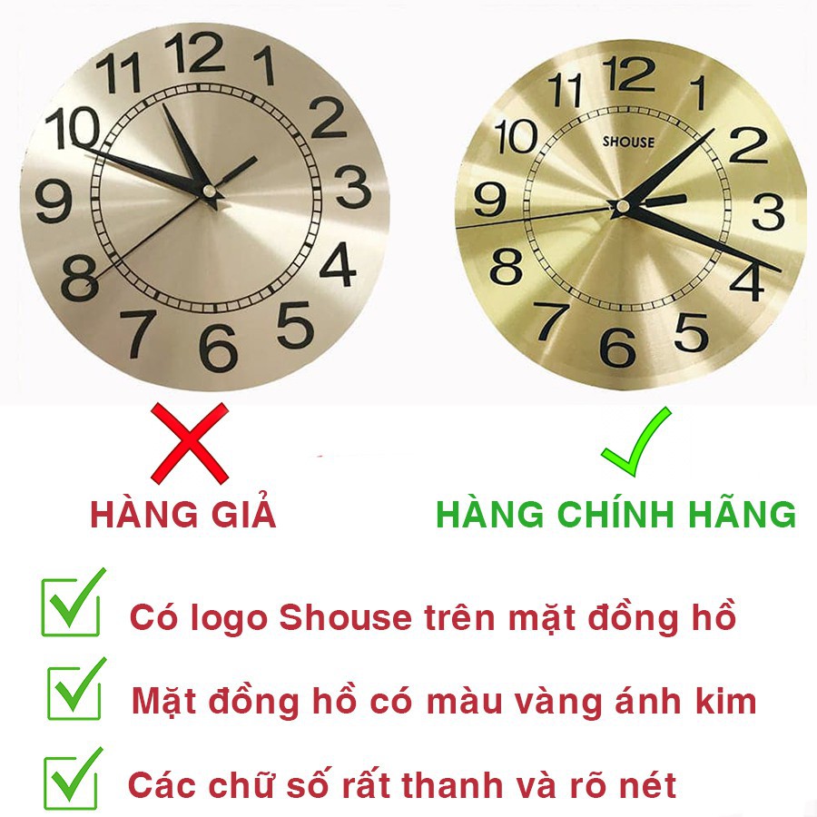 Đồng Hồ Treo Tường Trang Trí Shouse DL118 kim trôi quartz nghệ thuật cho phòng khách