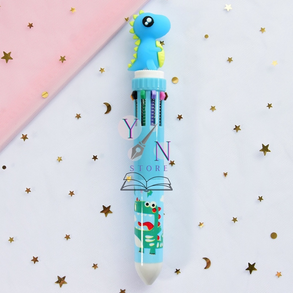 Bút Bi Khủng Long Đáng Yêu 8 Ngòi Mực