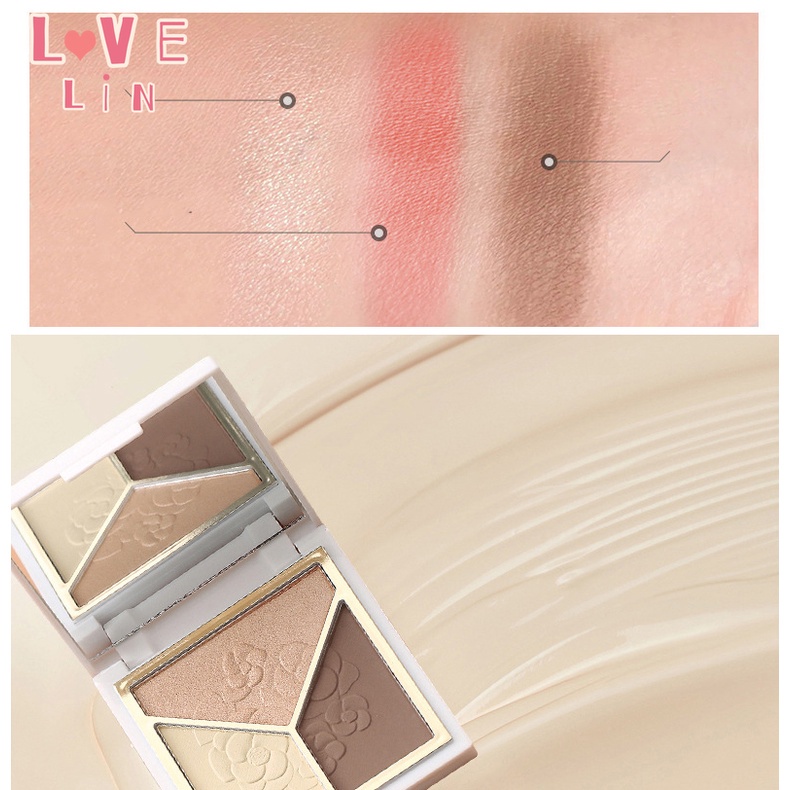 [Hàng mới về] Bảng phấn trang điểm mắt / mũi / má hồng có độ bóng cao ba màu sắc đẹp mắt Lameila | BigBuy360 - bigbuy360.vn