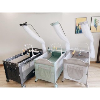 [ HÀNG ĐẸP CHÍNH HÃNG ] Nôi Cũi HUGME, Chung giường có thể gấp gọn