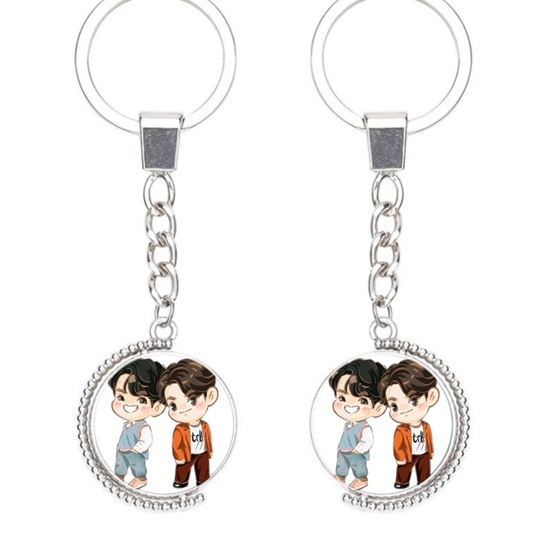 (Viền tròn) Móc khóa nhân vật  BRIGHTWIN 2gether BL Thái Lan anime chibi xinh xắn tiện lợi