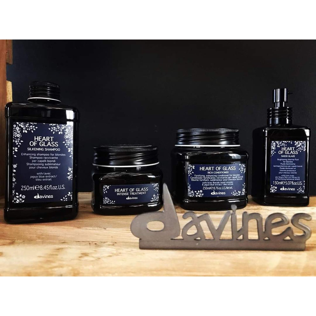 Dầu gội xả hấp Davines Heart Of Glass Silkening làm sạch tóc màu vàng sáng 250ml