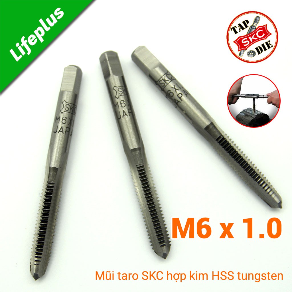 bộ 3 mũi taro tay SKC M6 x 1.0 Nhật Bản