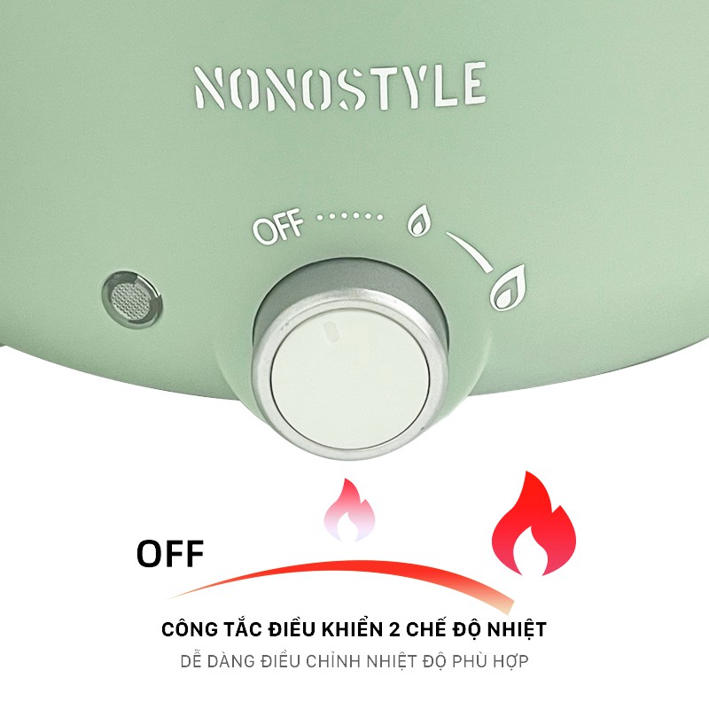 Nồi điện đa năng Nonostyle - Nấu cơm, lẩu, hấp, luộc, món nước tiện lợi  - Nồi chống dính, vỏ cách nhiệt - BH 12 tháng