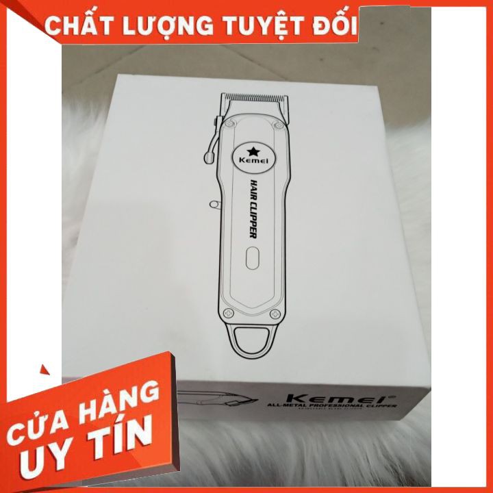 Tông đơ cắt tóc Kemei  CHÍNH HÃNG  thiết kế sang chảnh, lưỡi thép, chất liệu bền tông pin không dây Cho Barbershop nam