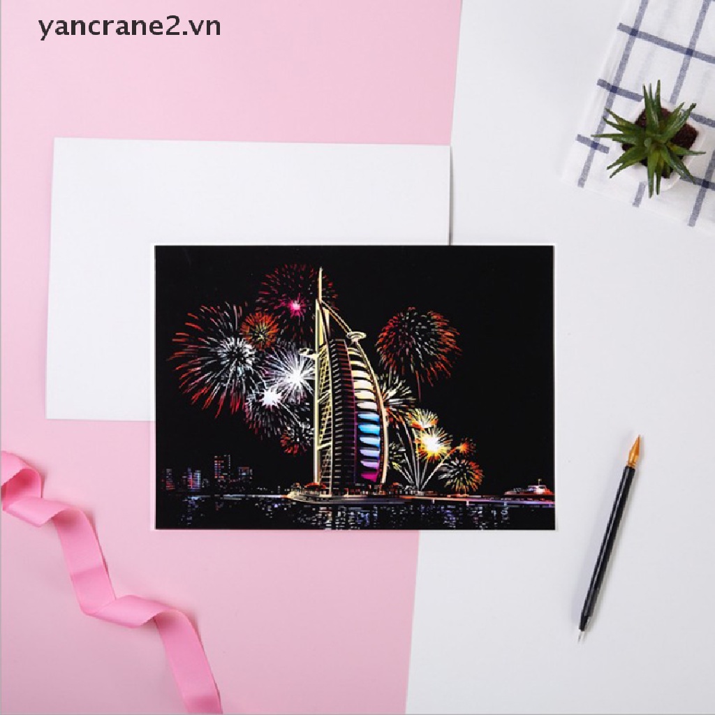 Bộ Dao Cạo Râu A4 Hình Phong Cảnh Thành Phố Và Động Vật Độ